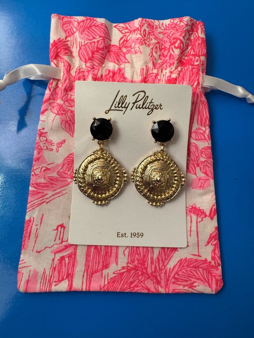 NWT Lilly Pulitzer Sunset Shadows Earrings โNoirโ โจRetail๐ฒ78